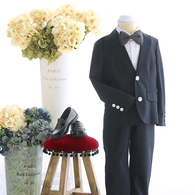 120cmスーツ3｜4点セット｜7歳｜6歳｜黒｜ブラック｜入学式｜結婚式スーツ